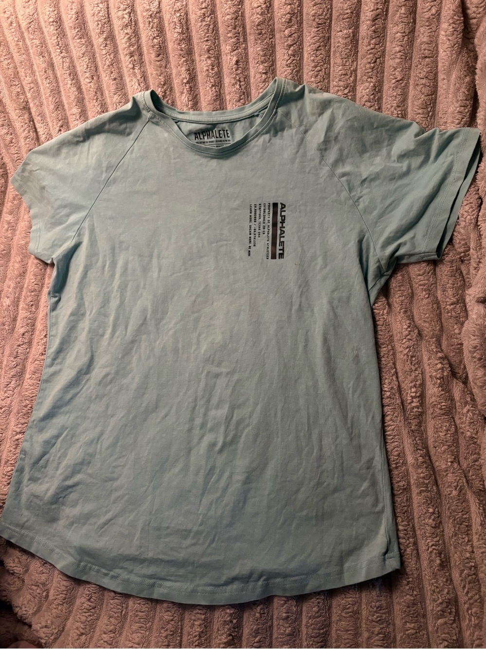 Alphalete Light Blue Short Sleeve Crew with Subtle Chest Print